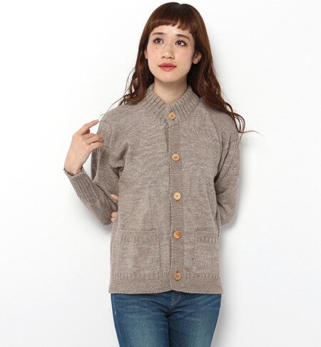 【Le Tricoteur(ル トリコチュール)】TRADITIONAL WOOL GUERNSEY BUTTON CARDIGAN