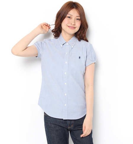 【GYMPHLEX(ジムフレックス)】フレンチスリーブボタンダウンシャツ