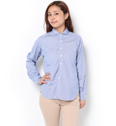 【ビショップ/Bshop】 【HAVERSACK(ハバーサック)】丸襟長袖シャツ ヘアライン [送料無料]