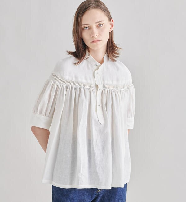Scye | ベルギーリネン ピンタック半袖シャツ WOMEN|Bshop(ビショップ)の通販｜アイルミネ