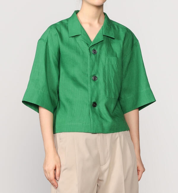 LE GLAZIK | リネン オープンカラー半袖シャツ WOMEN|Bshop(ビショップ 