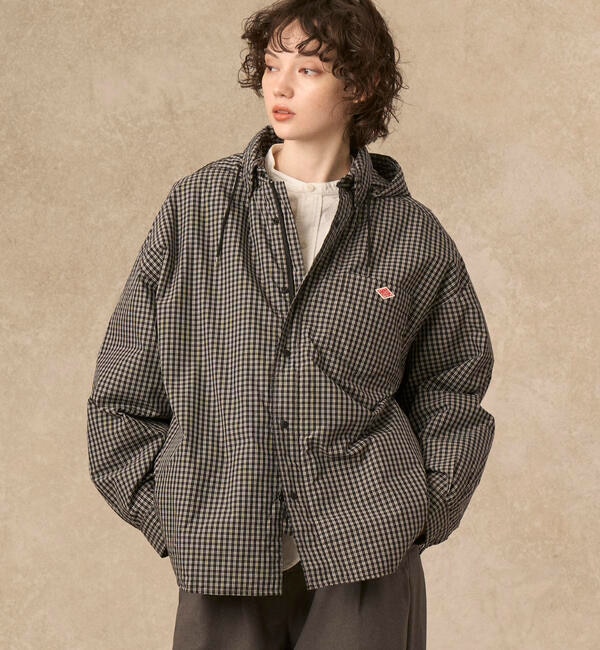 ファッションメンズなら|【ビショップ/Bshop】 DANTON | 中綿 フード付きシャツジャケット CHECK WOMEN