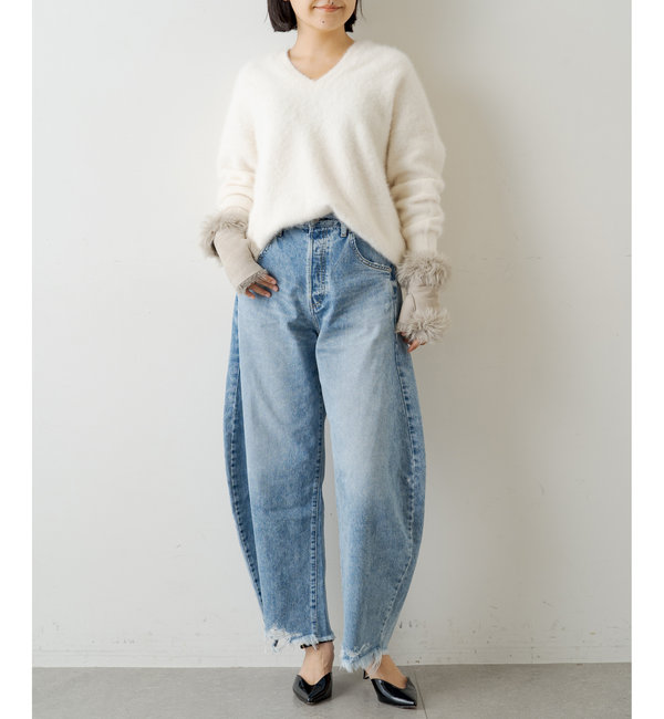 Whim Gazette美品ウィムガゼット☆ ラインカーブDENIM38