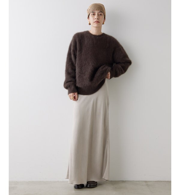 ウィムガゼット Whim Gazette カシミヤ混クルーネックファーニット （beige）