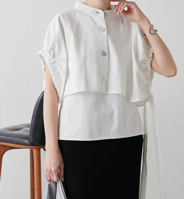 【Q.anos/キュアノス】Shell multi blouse