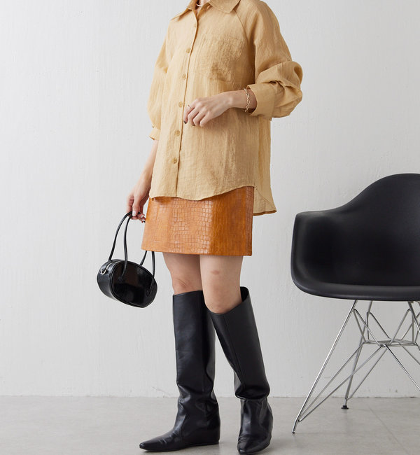 【100%新品SALE】GHOSPELL / LITMUS fake leather dress ワンピース