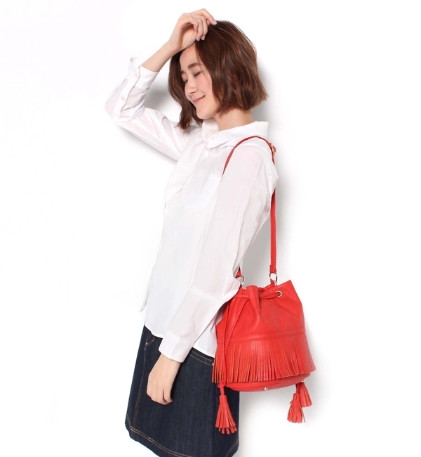 【ディスコートパリシアン/Discoat Parisien】 フリンジ巾着バッグ [送料無料]