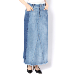 【ディスコートパリシアン/Discoat Parisien】 サイドラインデニムロングスカート [送料無料]