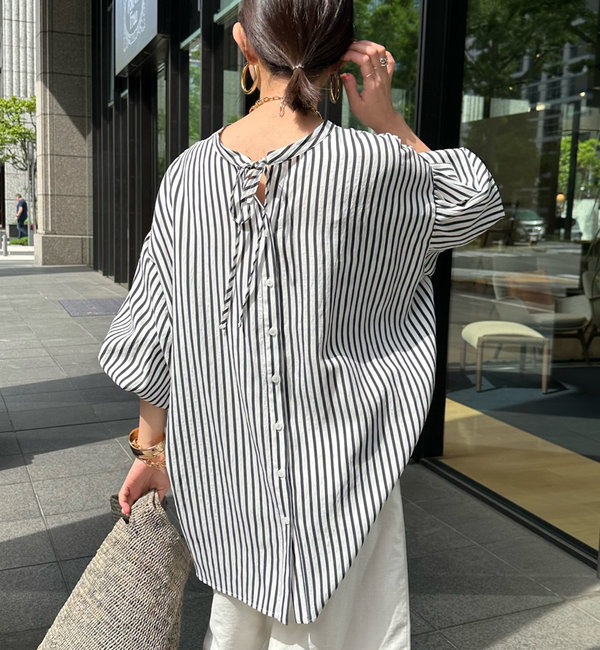 NEWストライプ2WAYブラウス