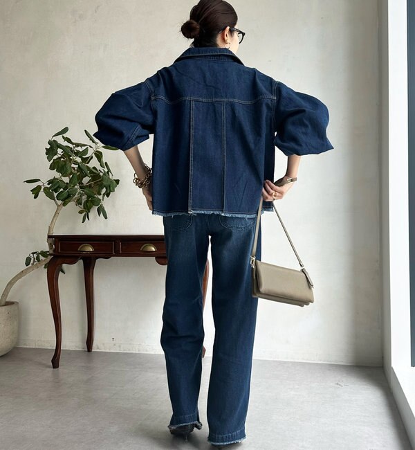 袖リブデニムジャケット|DouDou(ドゥドゥ)の通販｜アイルミネ