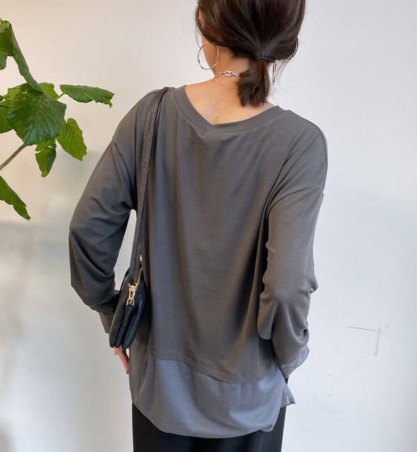 袖/裾切替シアーTEE|DouDou(ドゥドゥ)の通販｜アイルミネ