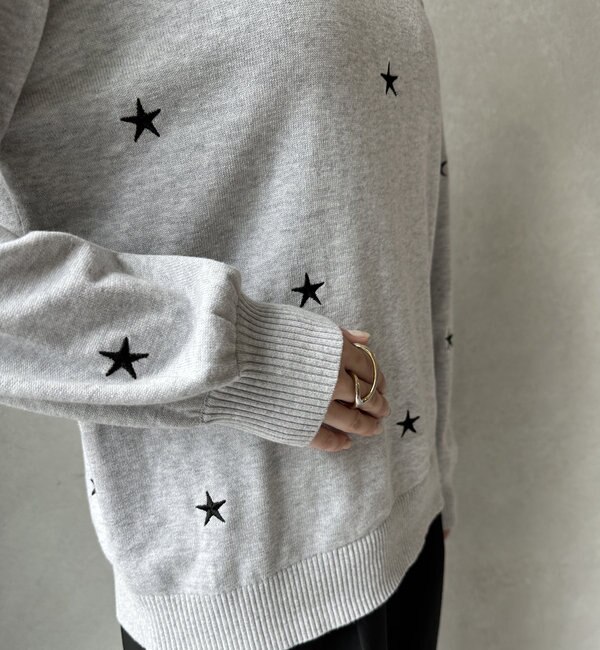【WEB限定】星刺繍ニット