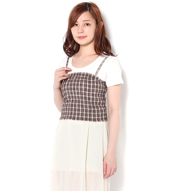 チェックベアトップス