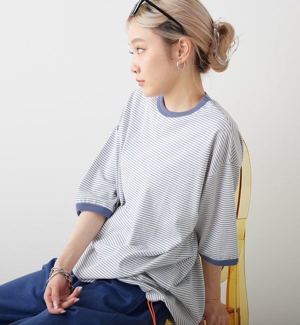 WHIMSIC】DRAWSTRING BORDER TRIM T-SHIRT|Kastane(カスタネ)の通販