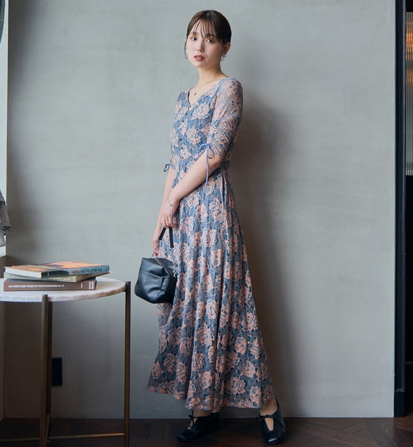 【オケージョンドレス/結婚式】Uneven bicolor dress