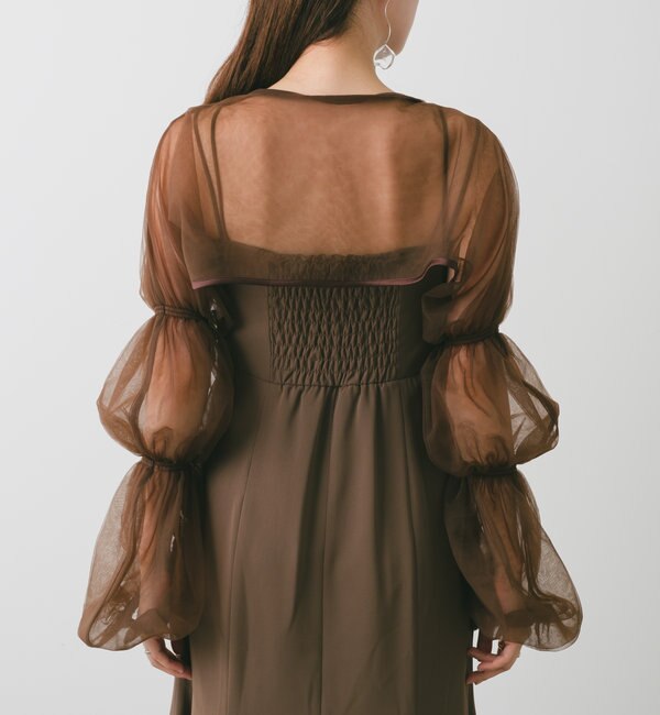 オケージョンドレス/結婚式】Tulle layered bare dress|Kastane