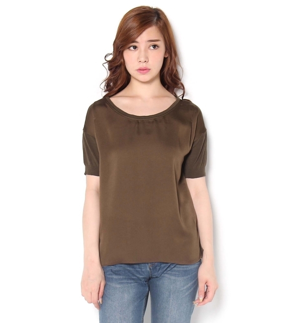 ニットコンビTブラウス