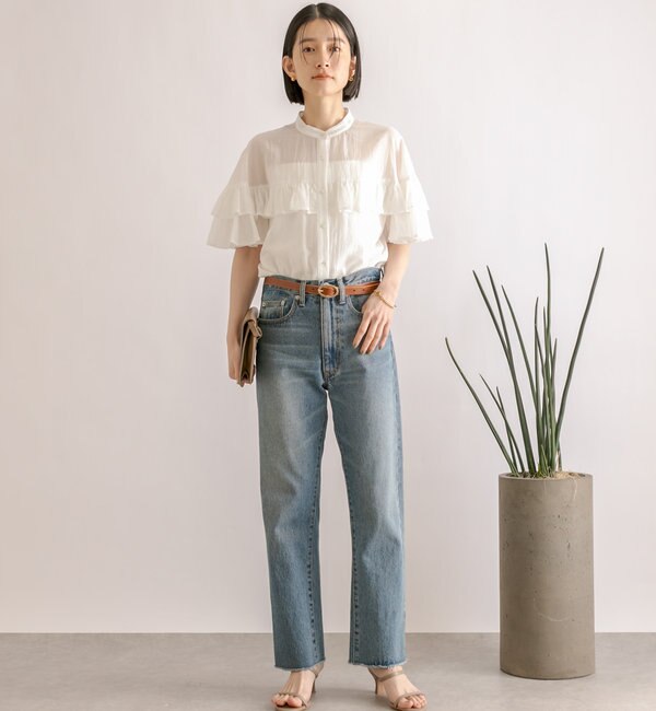 最終値下げ リヴドロワ グレー DENIM slit (モン) MONN.:. デニム