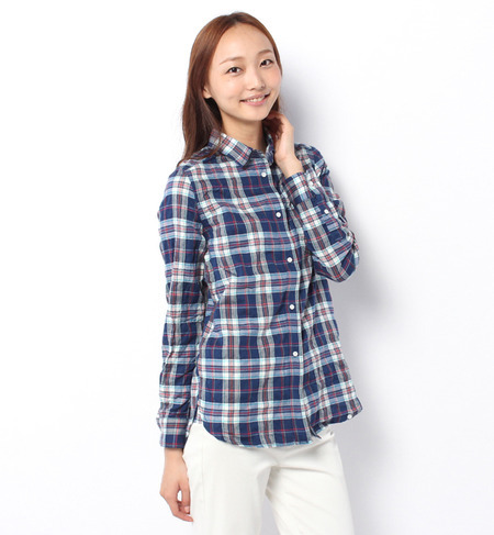 コットンチェックシャツ