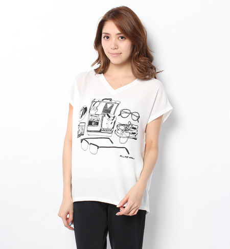 ブラウスプリントTシャツ?