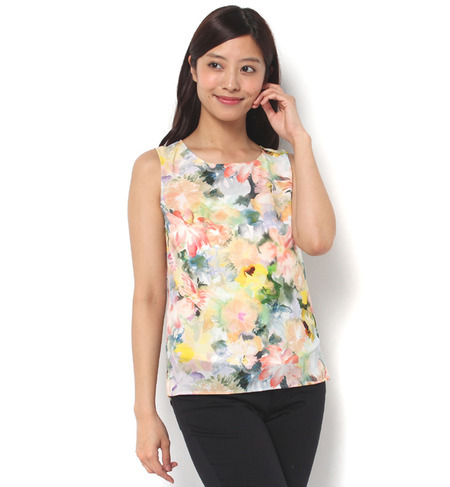 フラワーペイントブラウス