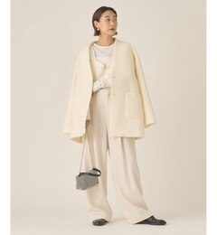 シャギーノーカラーコート
