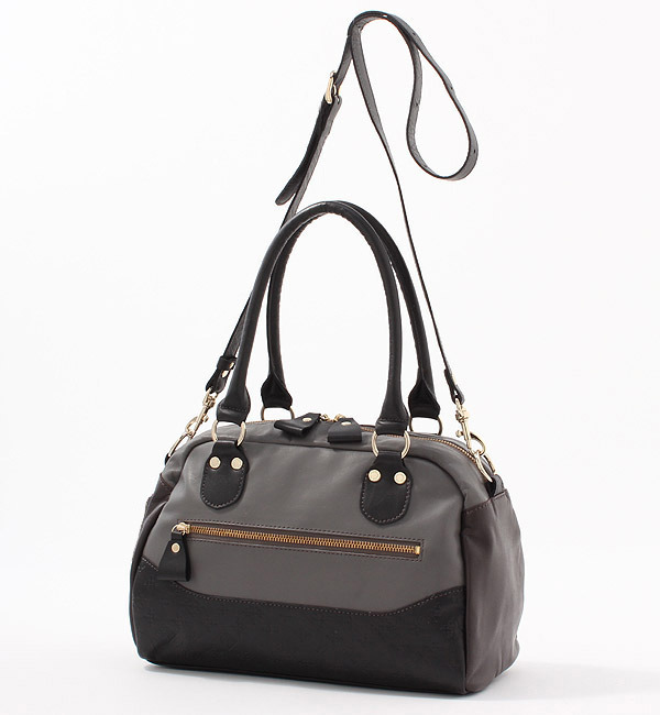 レザー切り替え2WAYボストンバッグ