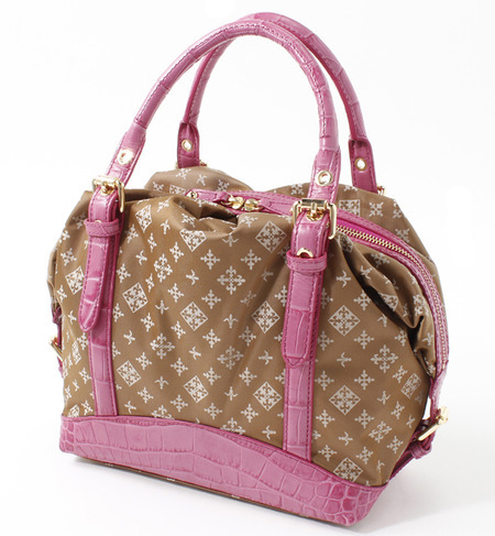 クロコ型押しレザーボストンバッグ【RT14D1234490100】