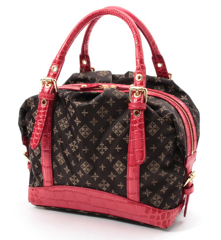 クロコ型押しレザーボストンバッグ【RT14D1234490200】