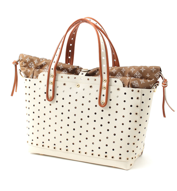 レザーパンチングトートバッグ