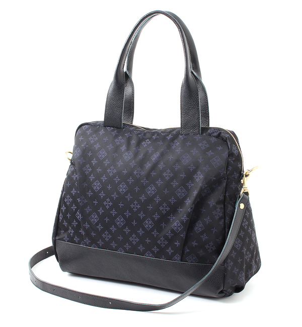 モノグラム×レザー ボストンバッグ