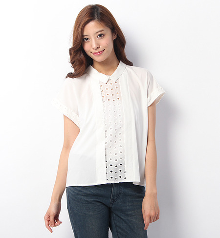 レース切替オーバーブラウス