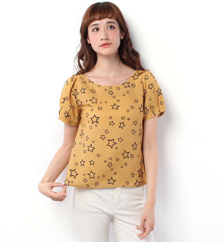 星柄パフスリーフブラウス