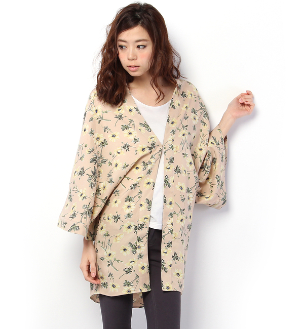 【Omekashi】フラワーキモノスリーブガウン