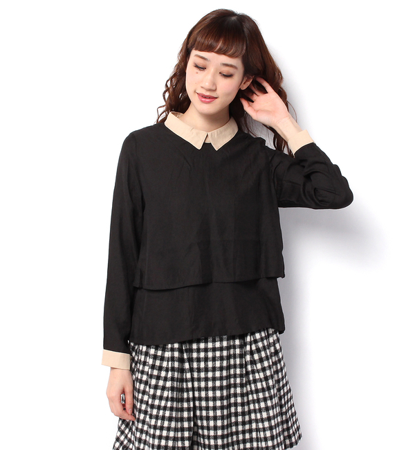 衿つきティアードブラウス