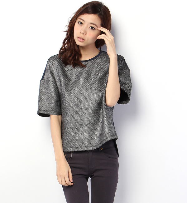 【Omekashi】ラメツイード切替プルオーバー