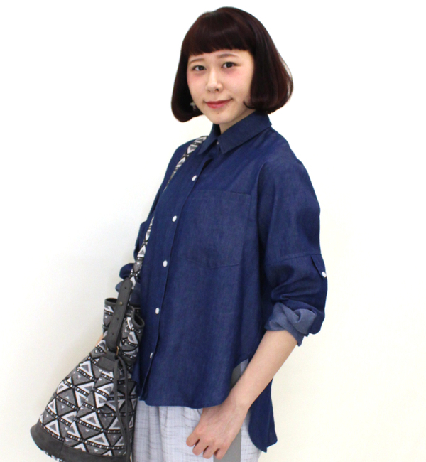 デニムストライプシャツ