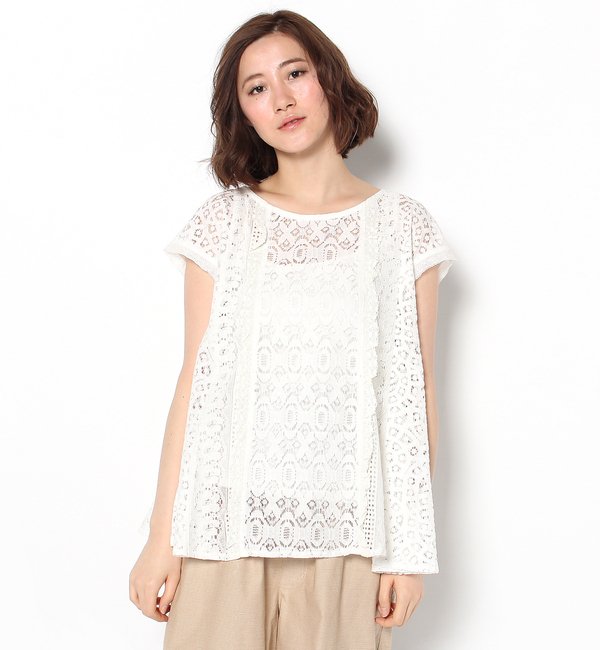 【Omekashi】レース使いフレンチブラウス