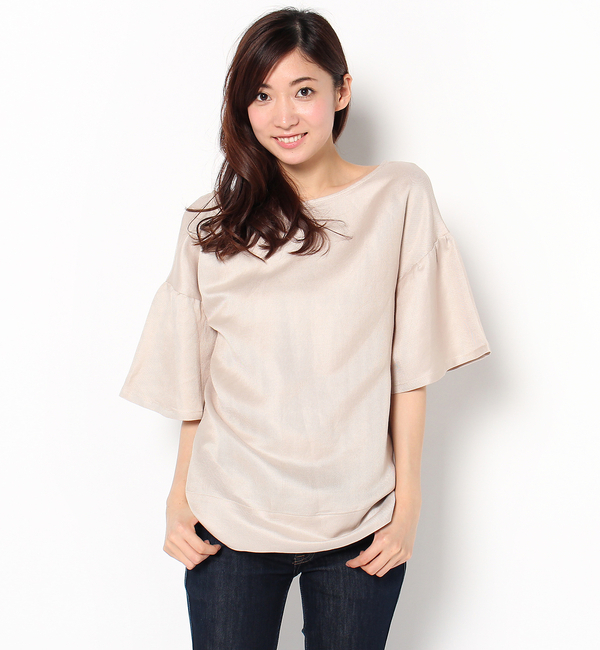 【Omekashi】袖ギャザー5分袖プルオーバー