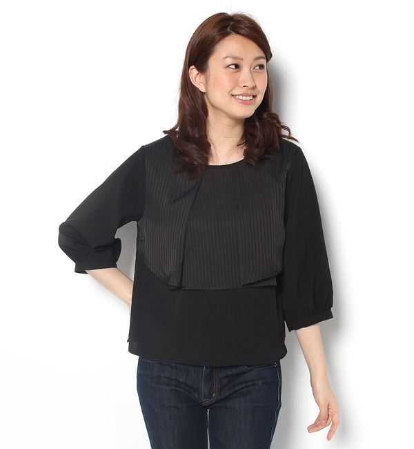 フレア二重ブラウス