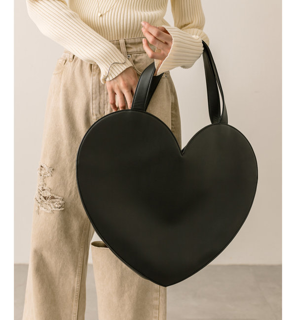 当店の記念日 【韓国限定】新品 emis HEART ◦ TOTE for BAG-BLACK