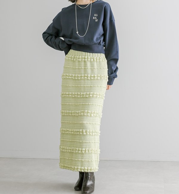 2サイズ/3色展開】ジャガードカットタイトスカート|mystic 