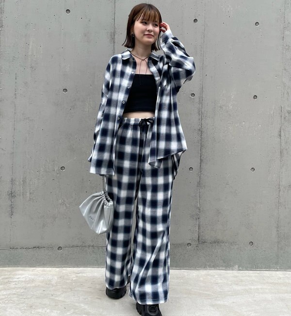 [mline]チェックパンツ
