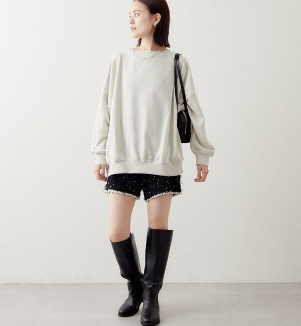 CINOH - SPANGLE KNIT PANTS / スパンコールニットパンツ (ブラック) | Sir online store / サー  オンラインストア
