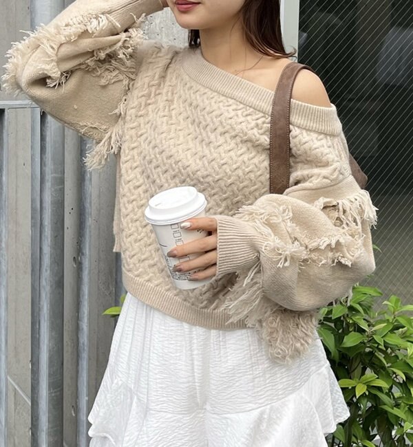 ニット 「新色追加/ブラウン」フリンジニット レディース : 87907973 : ZOZOTOWN Yahoo!店 - 通販 -  Yahoo!ショッピング