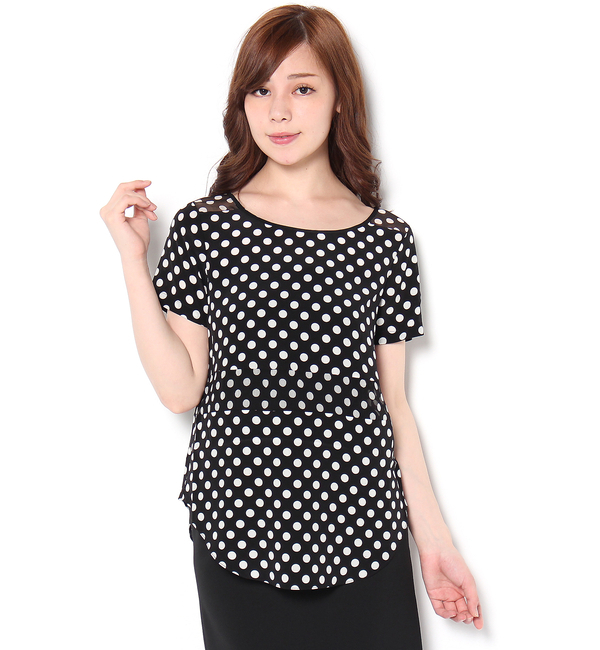 【ELIZABETH&JAMES】ドット切替プルオーバーシャツ