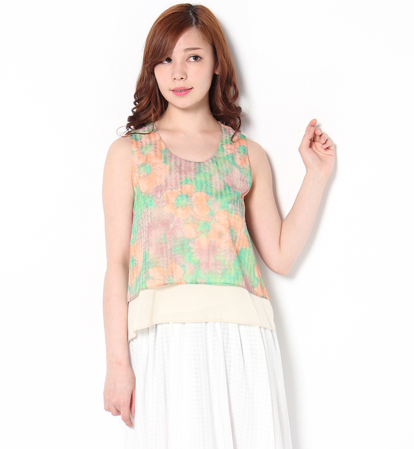 オリジナルフラワープリントタンク