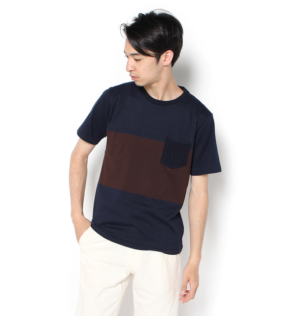 40/2パネルニットポケTee