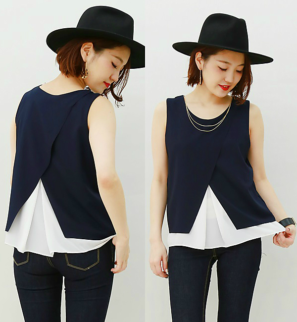 【ラウンジドレス/Loungedress】 ネックレス付レイヤードブラウス [送料無料]