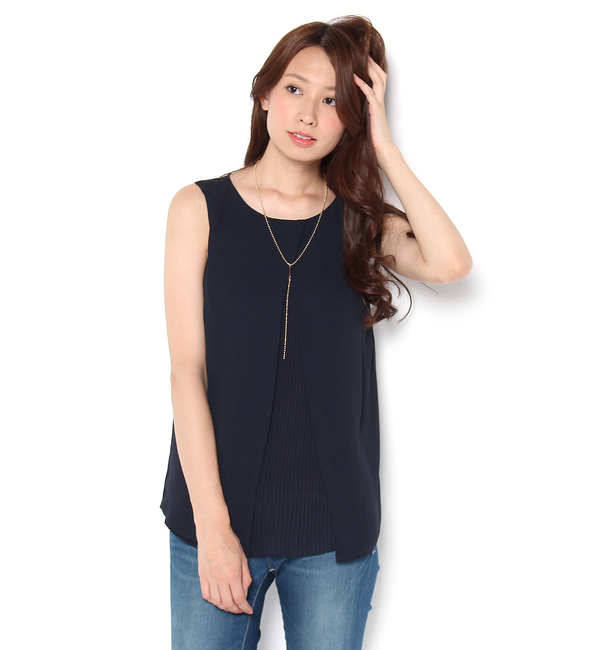 【ラウンジドレス/Loungedress】 プリーツレイヤードブラウス [送料無料]